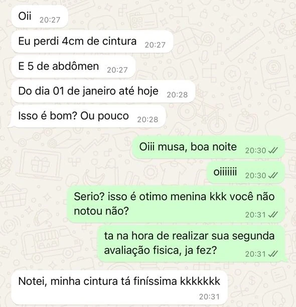 Depoimento real de aluna no WhatsApp
