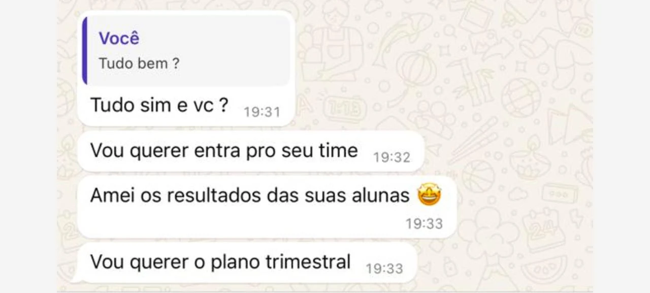Conversa real de aluna decidindo pelo plano